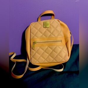 Quilted Peach Mini Backpack